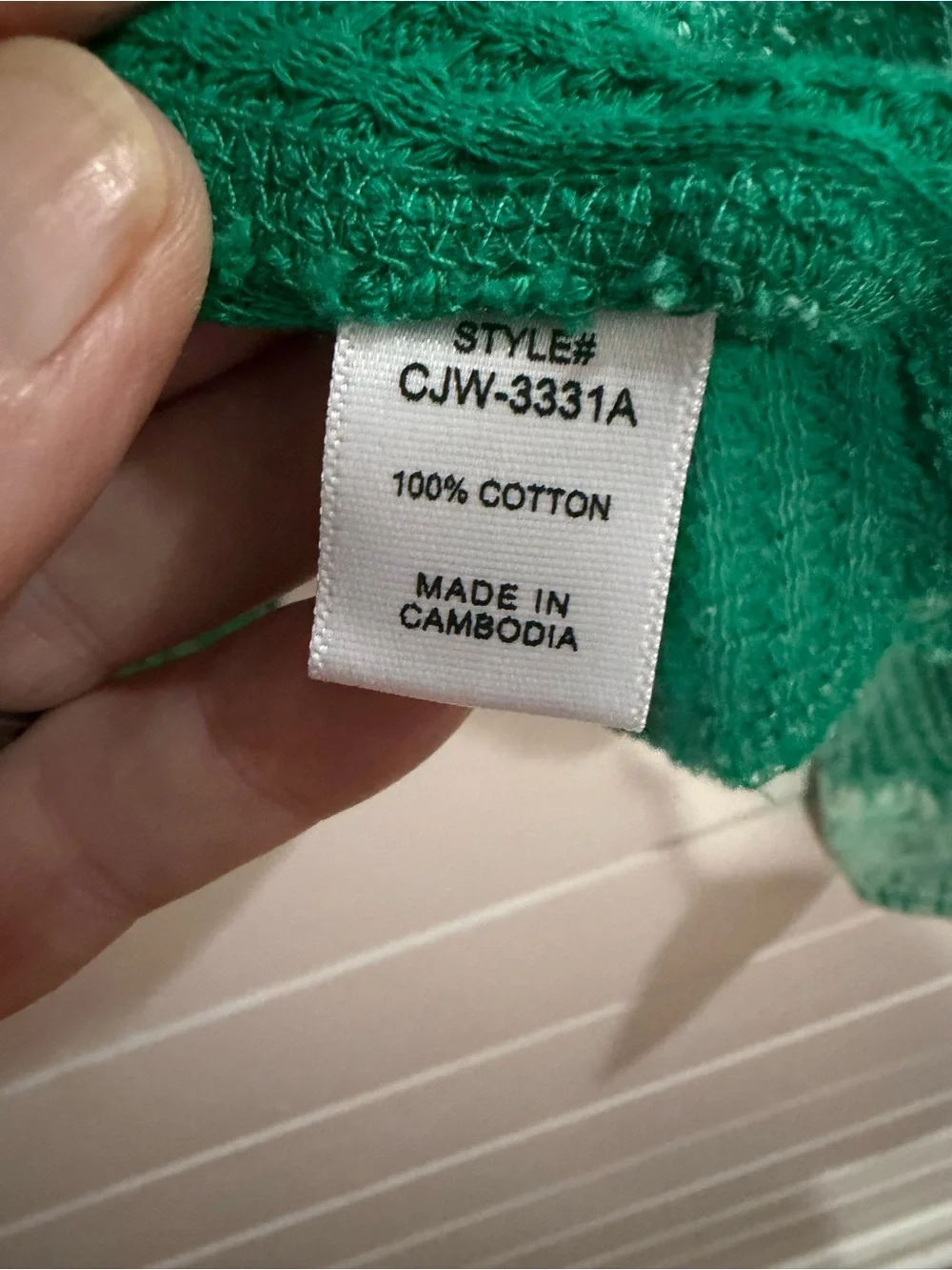 Zenana Outfitters Green Waffle Knit Cropped Button-Up Jacket